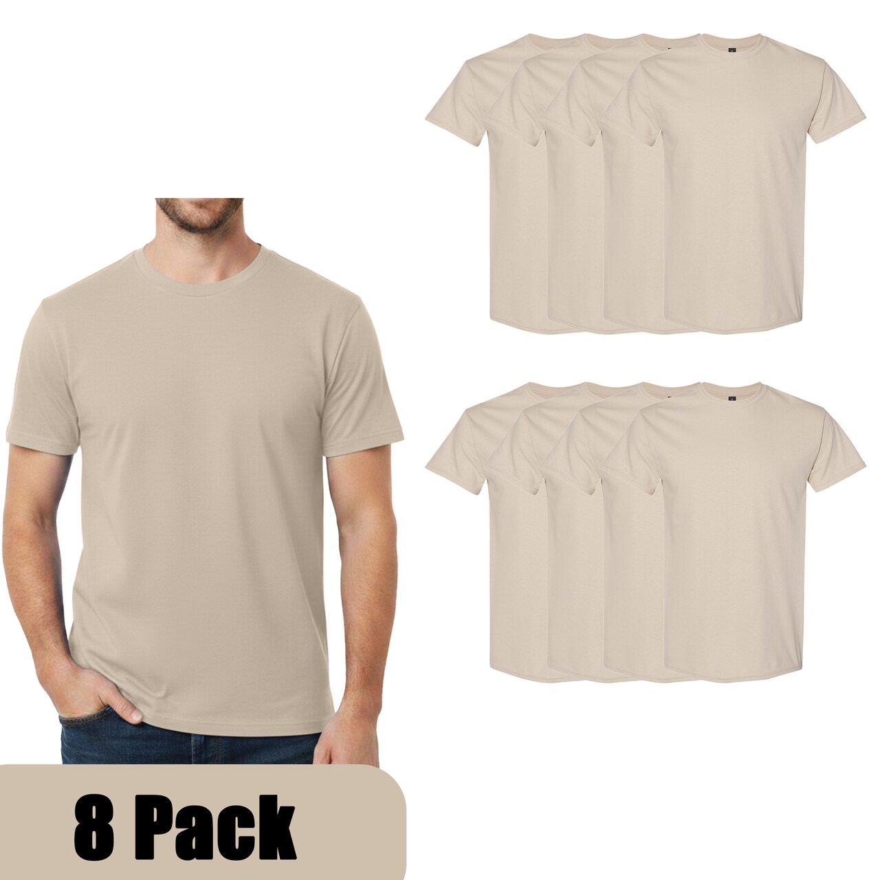 Gildan Unisex Heavy Cotton T-Shirts, Soft & Durable, 8-Pack, Ideal for Crafts & Custom Designs